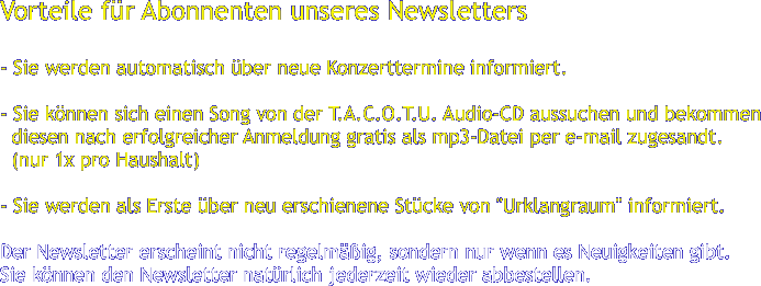 Vorteile f�r Abonnenten unseres Newsletters